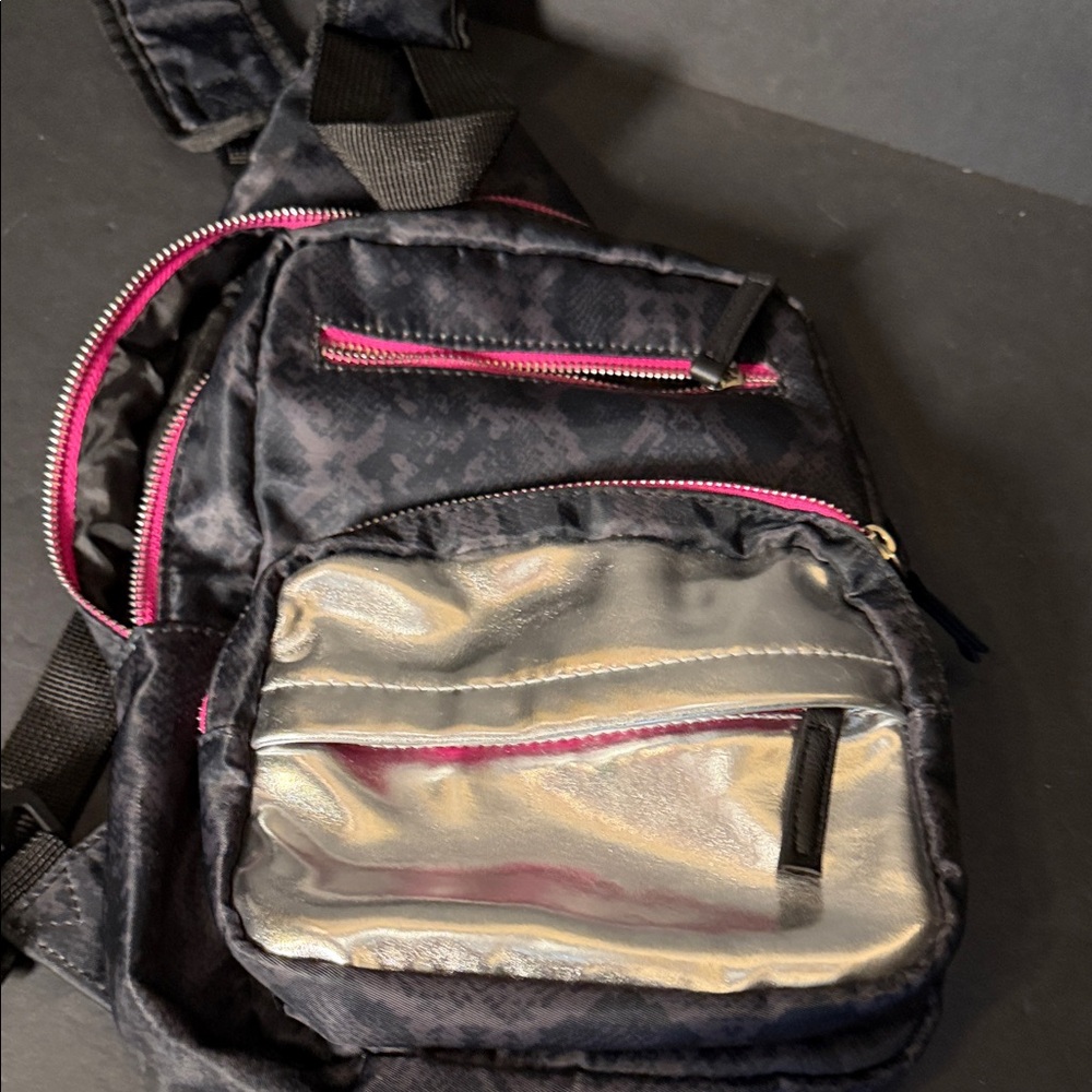 Stylish Black and Silver Women's Backpack